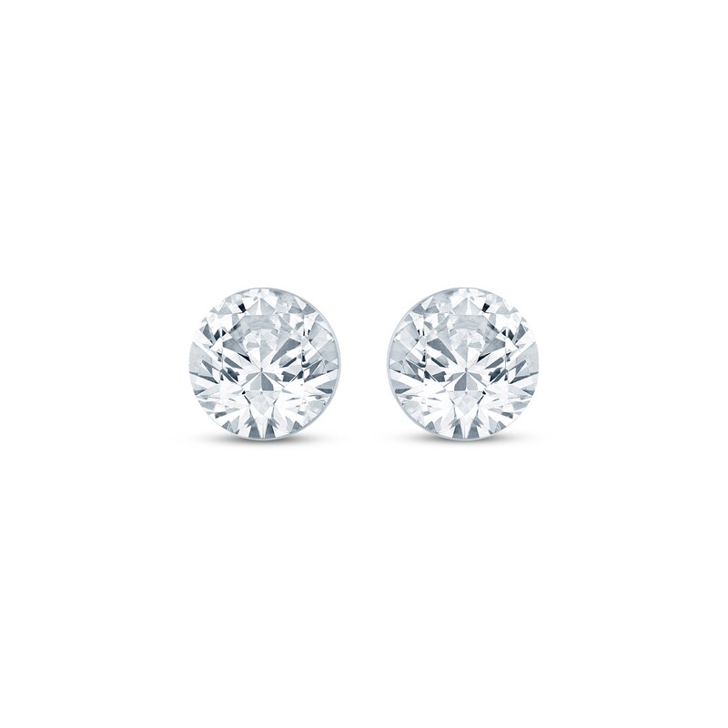 Main Image 2 of KAY Lab-Grown Diamonds Round-Cut Solitaire Stud Earrings 1 ct tw 10K White Gold (F/SI2)