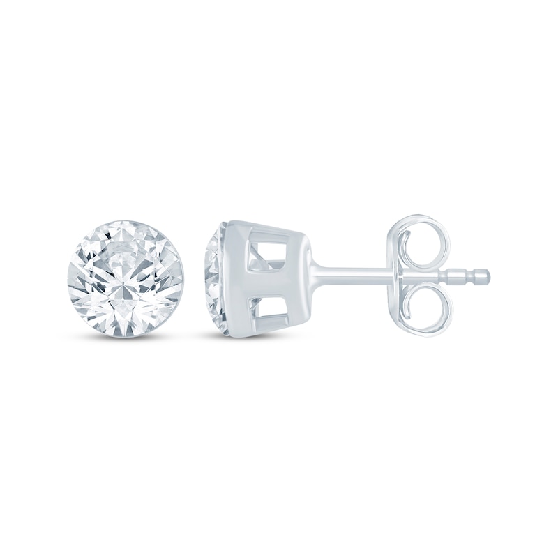 Main Image 3 of KAY Lab-Grown Diamonds Round-Cut Solitaire Stud Earrings 1 ct tw 10K White Gold (F/SI2)
