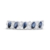 Thumbnail Image 3 of Now + Forever Marquise-Cut Natural Blue Sapphire & Round-Cut Diamond Anniversary Ring 1/5 ct tw 10K White Gold