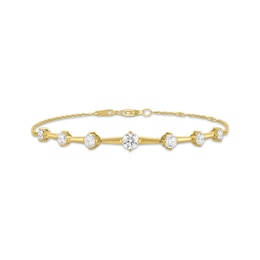 Milestones Lab-Grown Diamond Station Bracelet 1-1/2 ct tw 10K Yellow Gold 7.25"