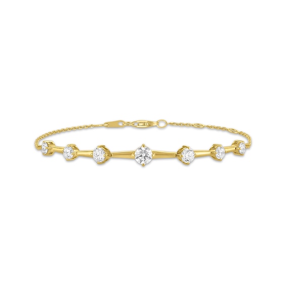 Milestones Lab-Grown Diamond Station Bracelet 1-1/2 ct tw 10K Yellow Gold 7.25"