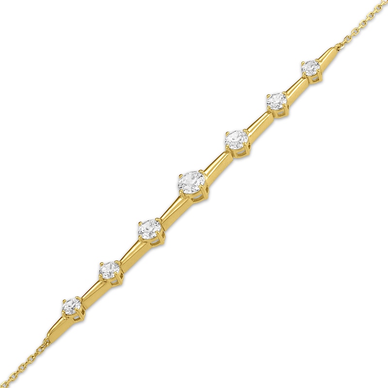 Main Image 2 of Milestones Lab-Grown Diamond Station Bracelet 1-1/2 ct tw 10K Yellow Gold 7.25"