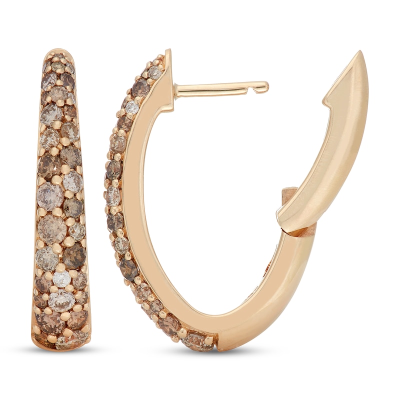 Main Image 4 of Neil Lane Desert Diamonds Scatter Hoop Earrings 1 ct tw 10K Yellow Gold
