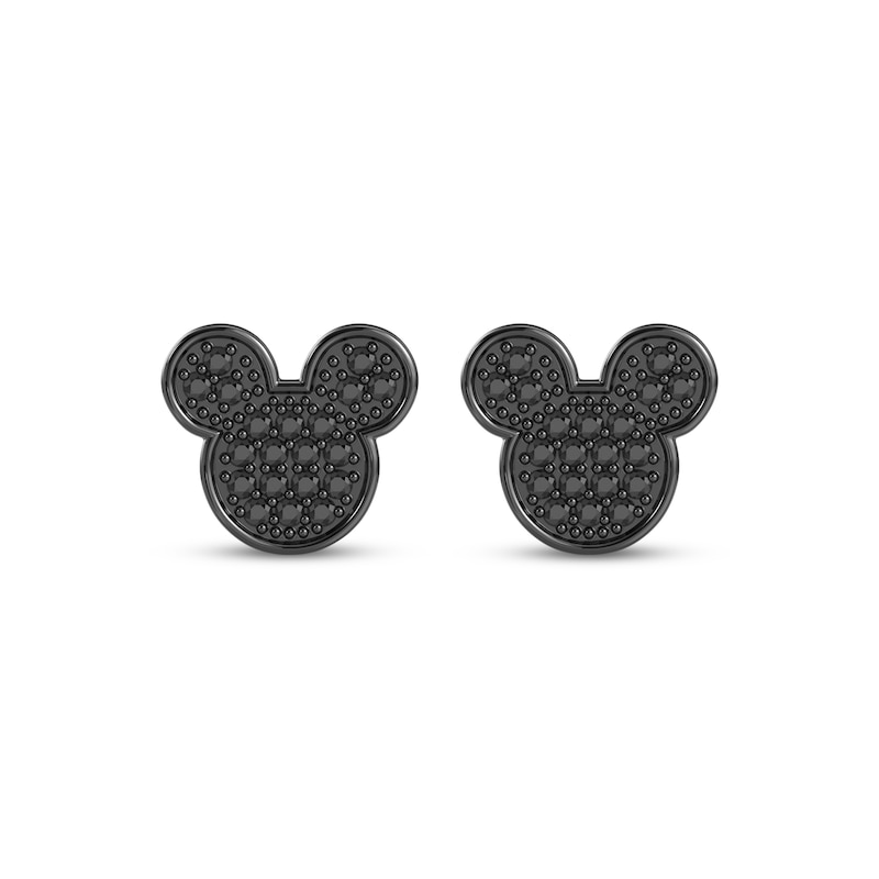 Main Image 2 of Disney Treasures Mickey Mouse Black Diamond Stud Earrings 1/5 ct tw Black Rhodium-Plated Sterling Silver