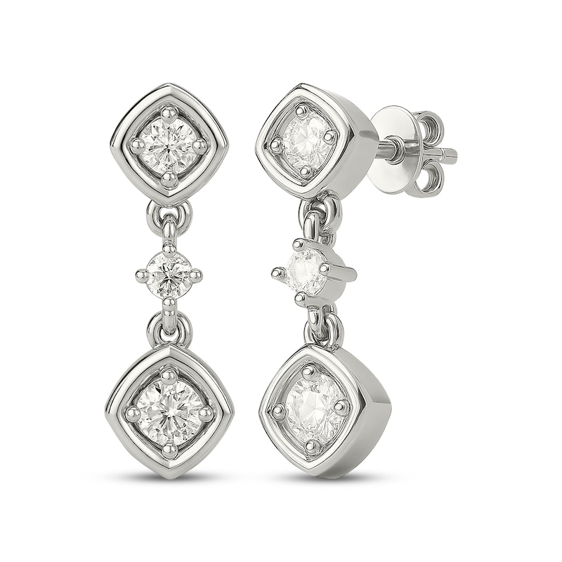 Main Image 1 of KAY Lab-Grown Diamonds Three-Stone Drop Earrings 1/5 ct tw Sterling Silver