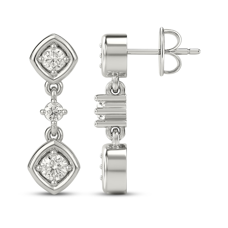 Main Image 3 of KAY Lab-Grown Diamonds Three-Stone Drop Earrings 1/5 ct tw Sterling Silver