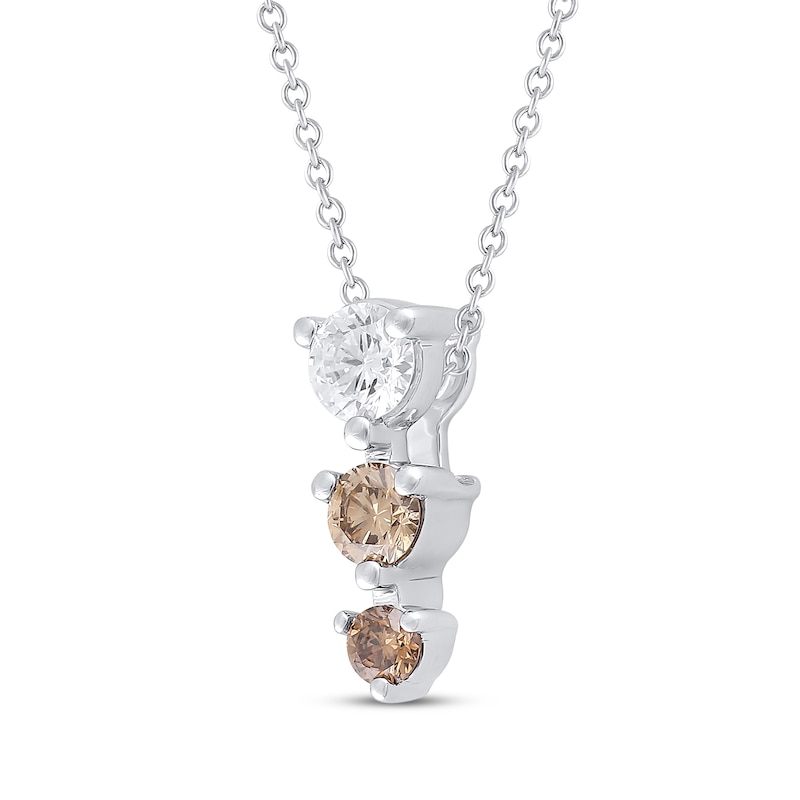 Main Image 2 of Desert Diamonds Three-Stone Graduated Drop Necklace 1/5 ct tw Sterling Silver 18"
