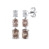 Thumbnail Image 1 of Desert Diamonds Oval-Cut Ombré Graduated Three-Stone Drop Earrings 2 ct tw 10K White Gold