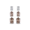 Thumbnail Image 2 of Desert Diamonds Oval-Cut Ombré Graduated Three-Stone Drop Earrings 2 ct tw 10K White Gold