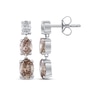 Thumbnail Image 3 of Desert Diamonds Oval-Cut Ombré Graduated Three-Stone Drop Earrings 2 ct tw 10K White Gold