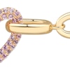 Thumbnail Image 3 of STUDIO BY KAY Pink Lab-Created Sapphire Heart Chain Bracelet 24K Yellow Gold Vermeil Sterling Silver 7.25"