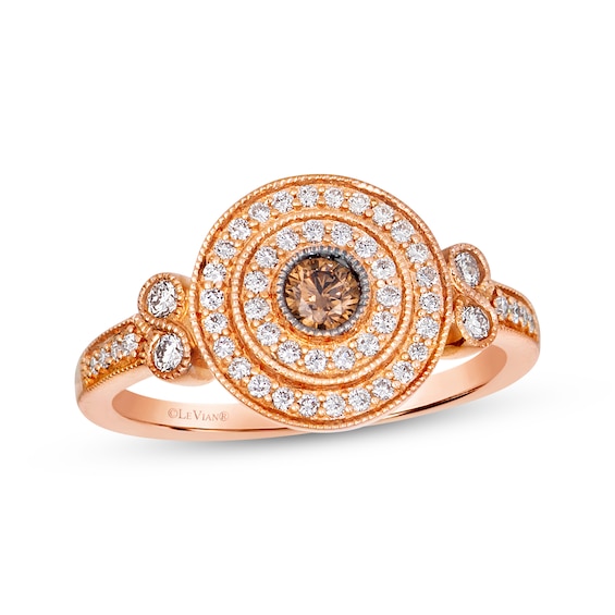 Le Vian Vault Diamond Double Halo Ring 1/2 ct tw 14K Strawberry Gold