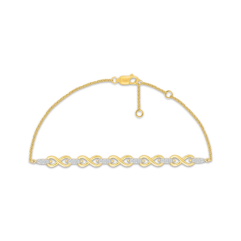Main Image 1 of KAY Lab-Grown Diamonds Infinity Link Bracelet 1/5 ct tw 10K Yellow Gold 7.5"