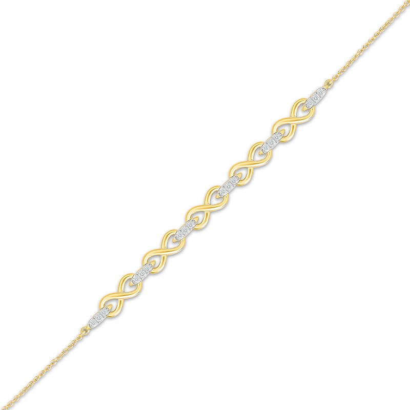 Main Image 2 of KAY Lab-Grown Diamonds Infinity Link Bracelet 1/5 ct tw 10K Yellow Gold 7.5"