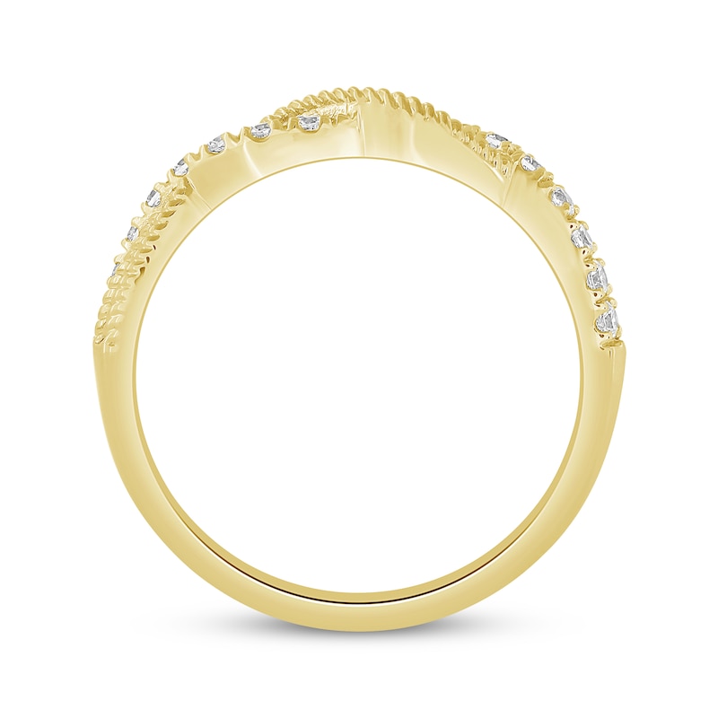 Main Image 3 of Now + Forever Diamond Rope-Twist Anniversary Ring 1/4 ct tw 10K Yellow Gold