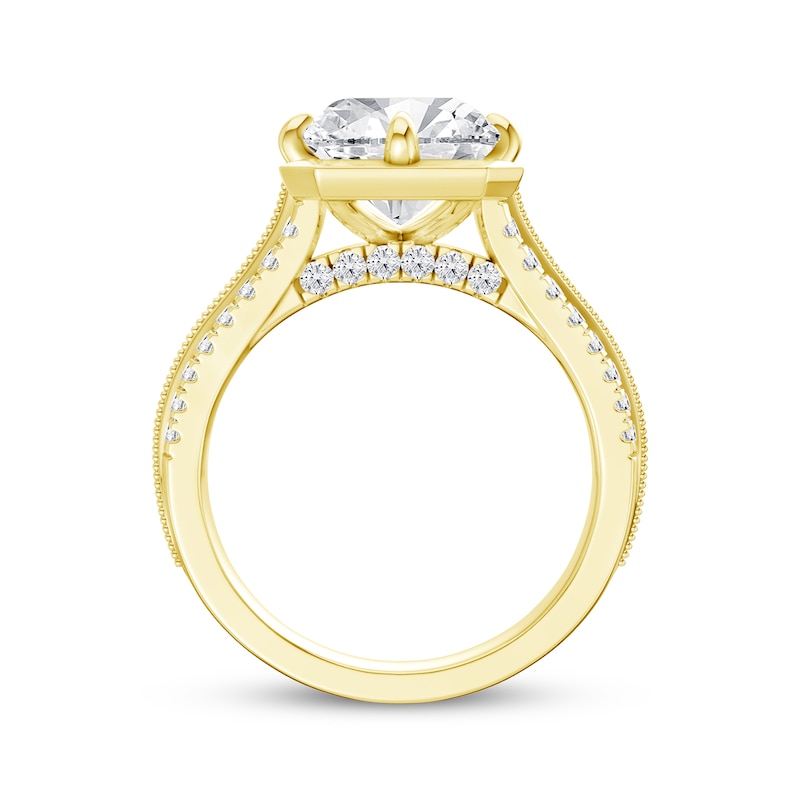 Main Image 3 of Now + Forever Lab-Grown Diamonds Radiant-Cut Engagement Ring 5-1/3 ct tw 14K Yellow Gold
