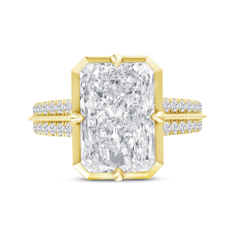 Main Image 4 of Now + Forever Lab-Grown Diamonds Radiant-Cut Engagement Ring 5-1/3 ct tw 14K Yellow Gold