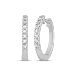 KAY Signature Collection Lab-Grown Diamonds Huggie Hoop Earrings 1/10 ct tw 10K White Gold