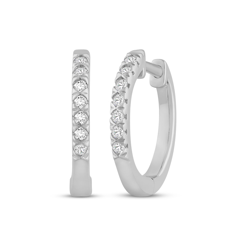 Main Image 1 of KAY Lab-Grown Diamonds Huggie Hoop Earrings 1/10 ct tw 10K White Gold