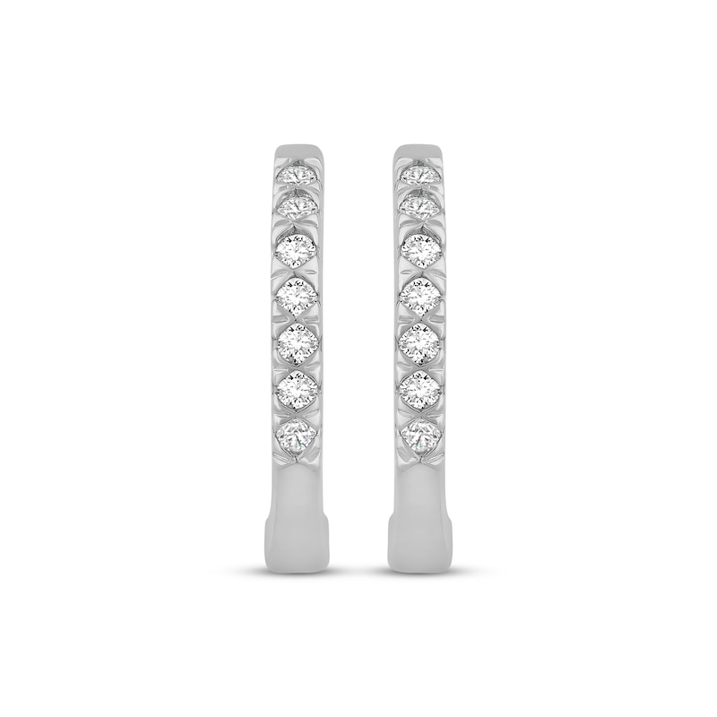 Main Image 2 of KAY Lab-Grown Diamonds Huggie Hoop Earrings 1/10 ct tw 10K White Gold