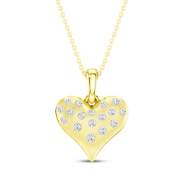 KAY Lab-Grown Diamonds Heart Necklace 1/10 ct tw 10K Yellow Gold 18"