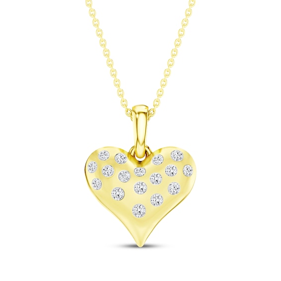KAY Lab-Grown Diamonds Heart Necklace 1/10 ct tw 10K Yellow Gold 18"
