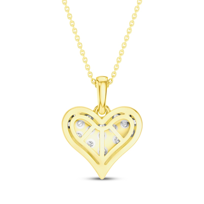 Main Image 3 of KAY Lab-Grown Diamonds Heart Necklace 1/10 ct tw 10K Yellow Gold 18"