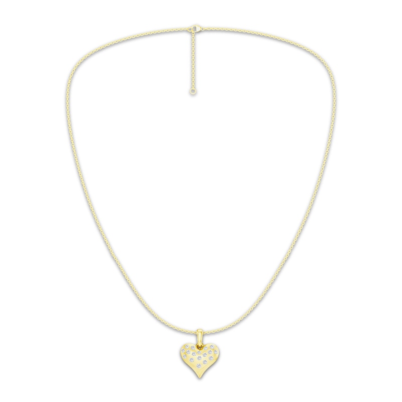 Main Image 4 of KAY Lab-Grown Diamonds Heart Necklace 1/10 ct tw 10K Yellow Gold 18"