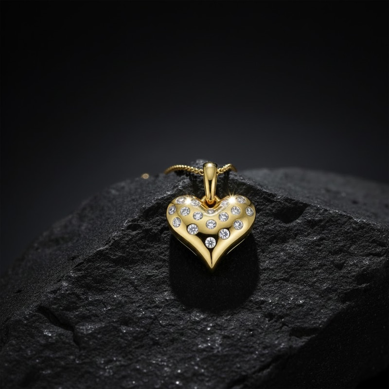 Main Image 5 of KAY Lab-Grown Diamonds Heart Necklace 1/10 ct tw 10K Yellow Gold 18"
