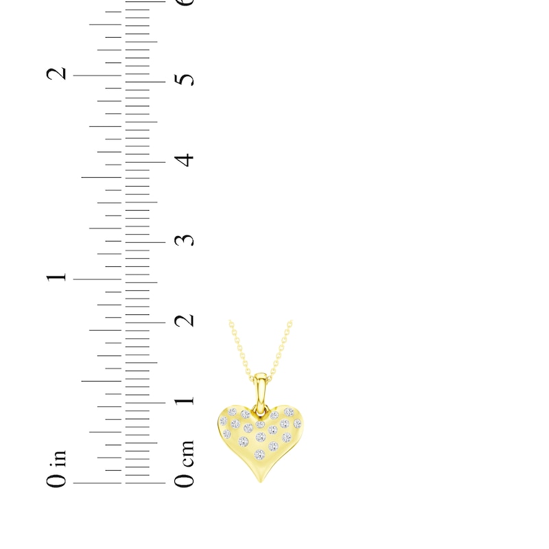 Main Image 8 of KAY Lab-Grown Diamonds Heart Necklace 1/10 ct tw 10K Yellow Gold 18"