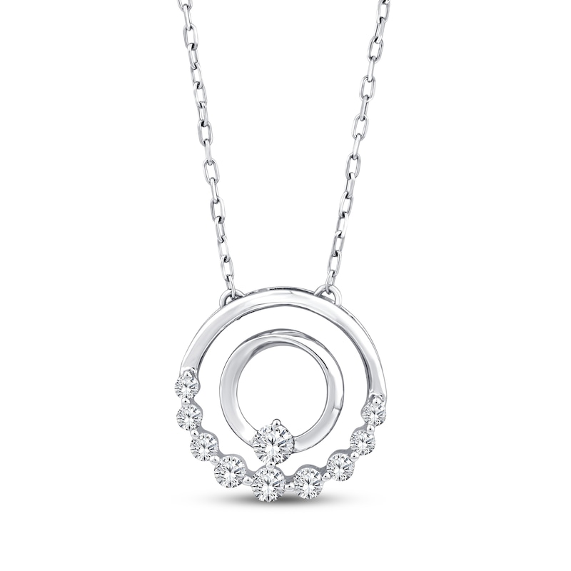 Main Image 1 of Mom + Me Lab-Grown Diamond Necklace 1/4 ct tw Sterling Silver 18"