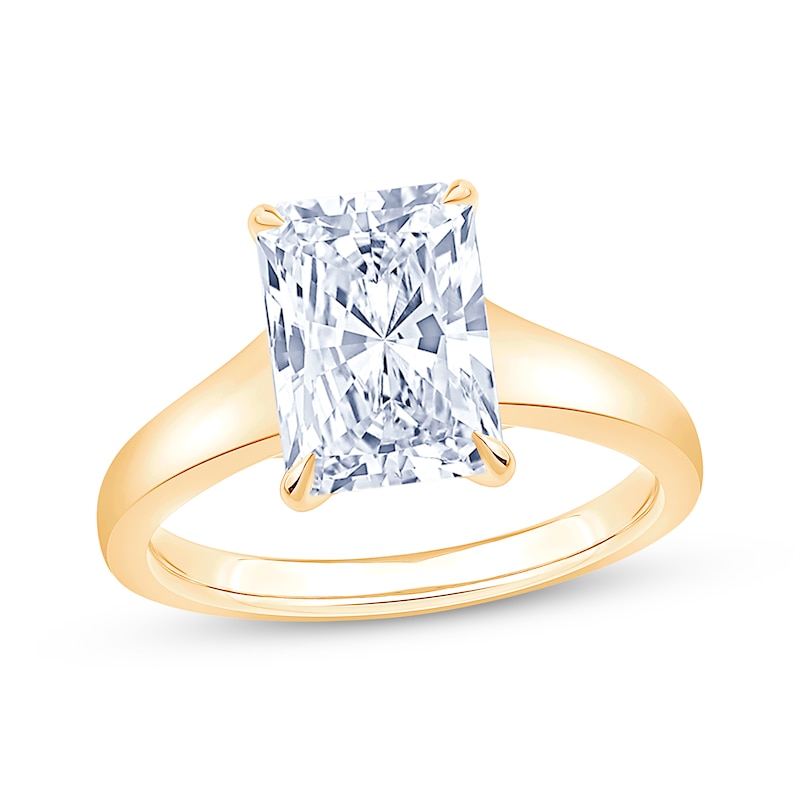 Main Image 1 of Now + Forever Lab-Grown Diamonds Certified Radiant-Cut Solitaire Engagement Ring 3 ct tw 14K Yellow Gold (F/VS2)