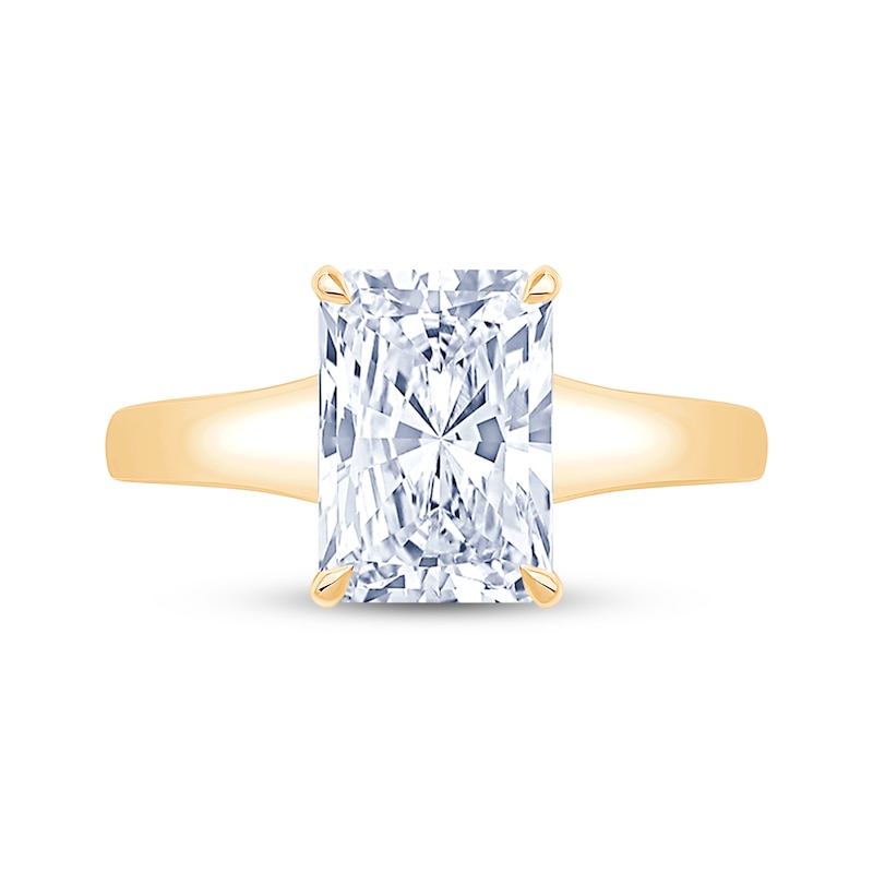 Main Image 3 of Now + Forever Lab-Grown Diamonds Certified Radiant-Cut Solitaire Engagement Ring 3 ct tw 14K Yellow Gold (F/VS2)