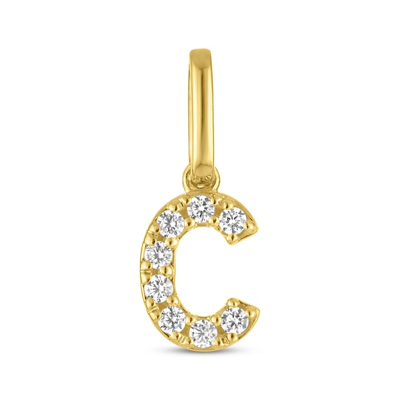 STUDIO BY KAY Lab-Grown Diamond Initial C Charm 1/20 ct tw 24K Yellow Gold Vermeil Sterling Silver