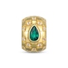 Thumbnail Image 1 of STUDIO BY KAY Pear-Shaped Lab-Created Emerald & White Lab-Created Sapphire Rondelle Charm 24K Yellow Gold Vermeil Sterling Silver