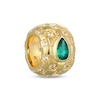Thumbnail Image 2 of STUDIO BY KAY Pear-Shaped Lab-Created Emerald & White Lab-Created Sapphire Rondelle Charm 24K Yellow Gold Vermeil Sterling Silver