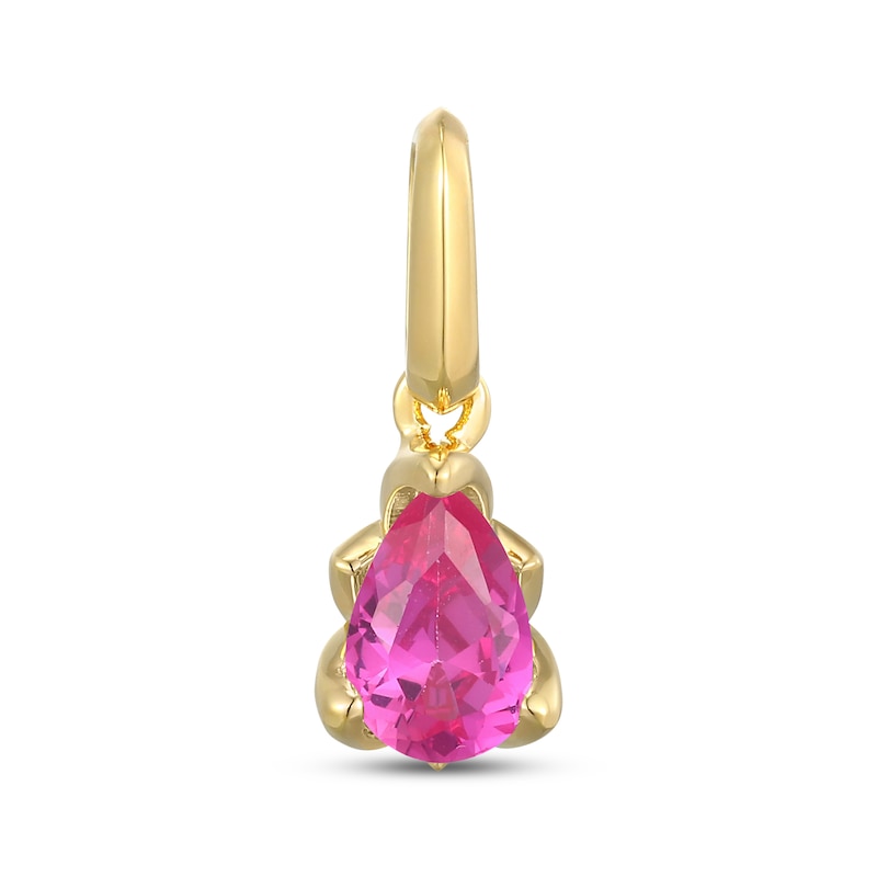 Main Image 1 of STUDIO BY KAY Pear-Shaped Pink Lab-Created Sapphire Charm 24K Yellow Gold Vermeil Sterling Silver