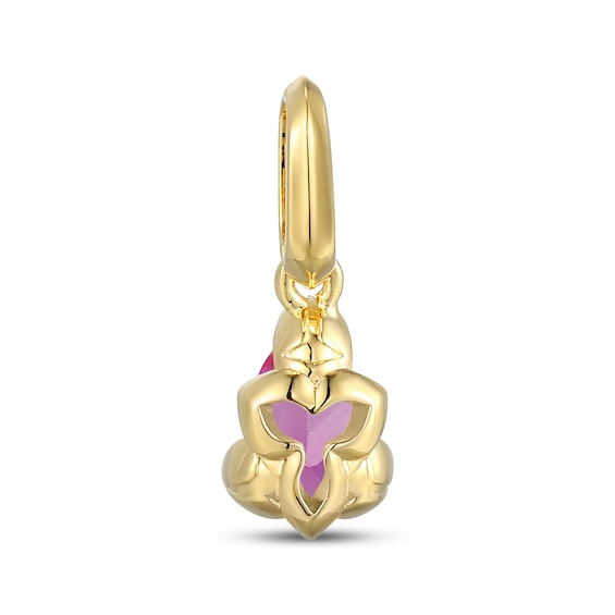 Thumbnail Image 2 of STUDIO BY KAY Pear-Shaped Pink Lab-Created Sapphire Charm 24K Yellow Gold Vermeil Sterling Silver