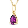 Thumbnail Image 2 of STUDIO BY KAY Pear-Shaped Amethyst Solitaire Necklace 24K Yellow Gold Vermeil Sterling Silver 18"