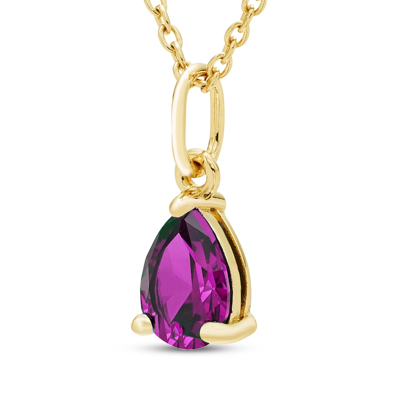 Main Image 2 of STUDIO BY KAY Pear-Shaped Amethyst Solitaire Necklace 24K Yellow Gold Vermeil Sterling Silver 18"