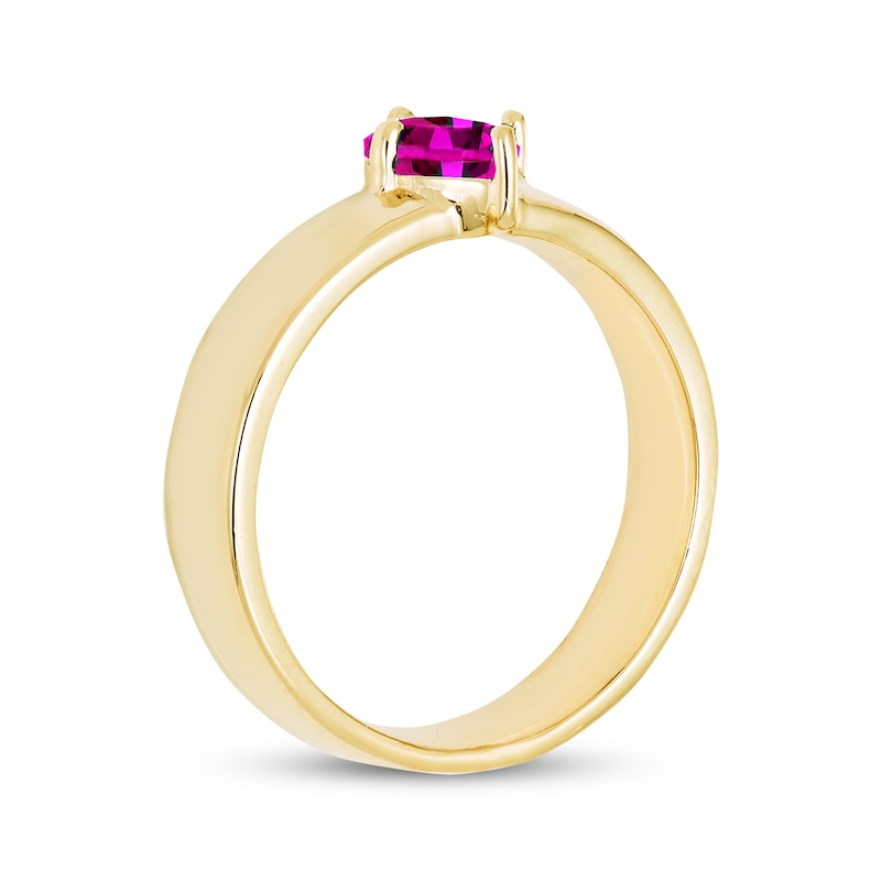 Main Image 2 of STUDIO BY KAY Pear-Shaped Pink Lab-Created Sapphire Solitaire Ring 24K Yellow Gold Vermeil Sterling Silver