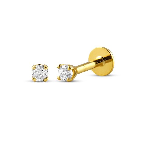 KAY Lab-Grown Diamonds Round-Cut Solitaire Stud Earrings 1/20 ct tw 10K Yellow Gold (F/SI2)