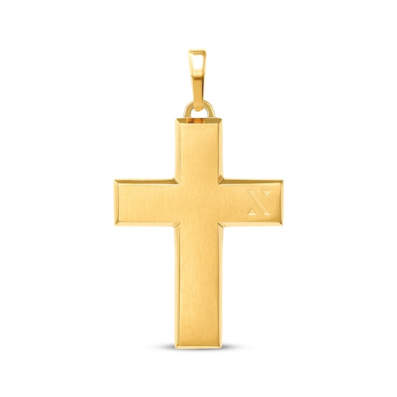 JAXXON Men's Collection Cross Charm Yellow Ion-Plated Stainless Steel