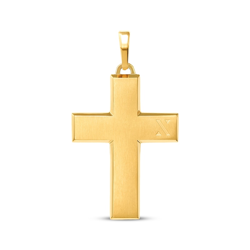 Main Image 1 of JAXXON Men's Collection Cross Charm Yellow Ion-Plated Stainless Steel