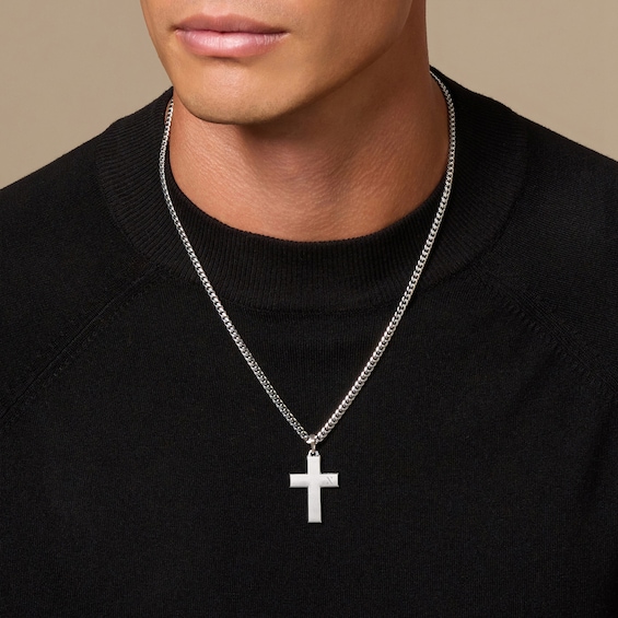 Thumbnail Image 2 of JAXXON Men's Collection Cross Charm Stainless Steel