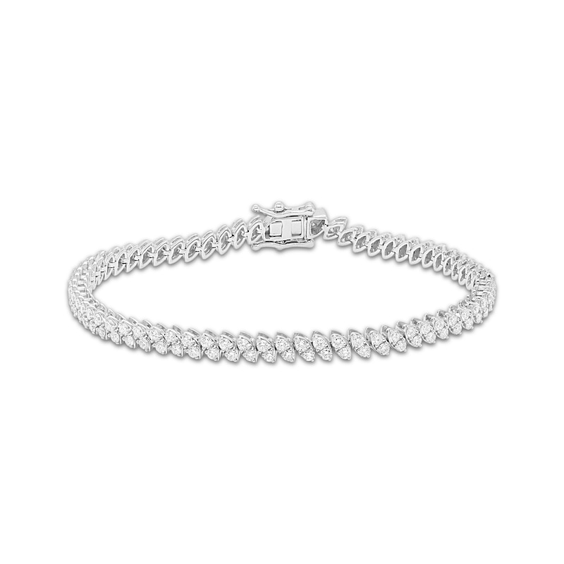 Main Image 1 of KAY Lab-Grown Diamonds Double Row Bracelet 3 ct tw Sterling Silver