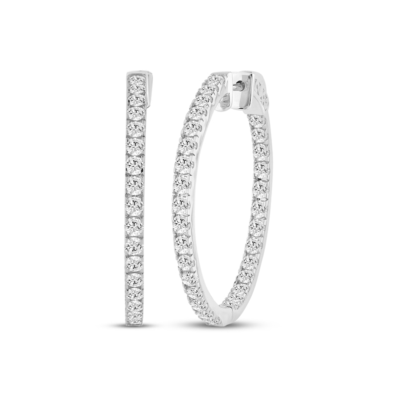 Main Image 1 of KAY Lab-Grown Diamonds Inside-Out Hoop Earrings 3 ct tw 10K White Gold