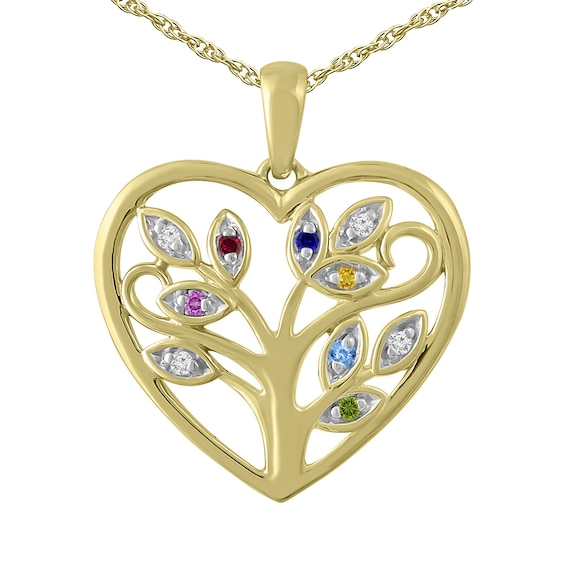 Birthstone Family & Mother's Tree Necklace (1-6 Stones)