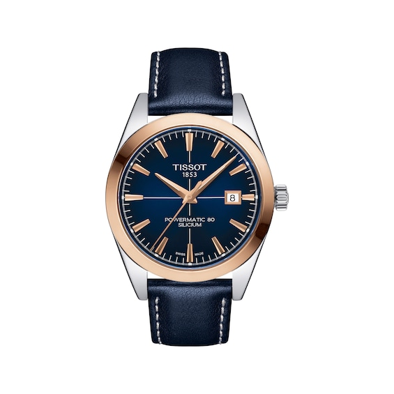 Tissot Powermatic 80 Silicium Men's Watch with 18K Rose Gold Bezel T9274074604100