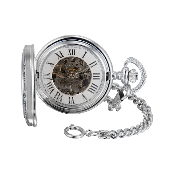 James Michael Men's Mechanical Pocket Watch PMA011011W